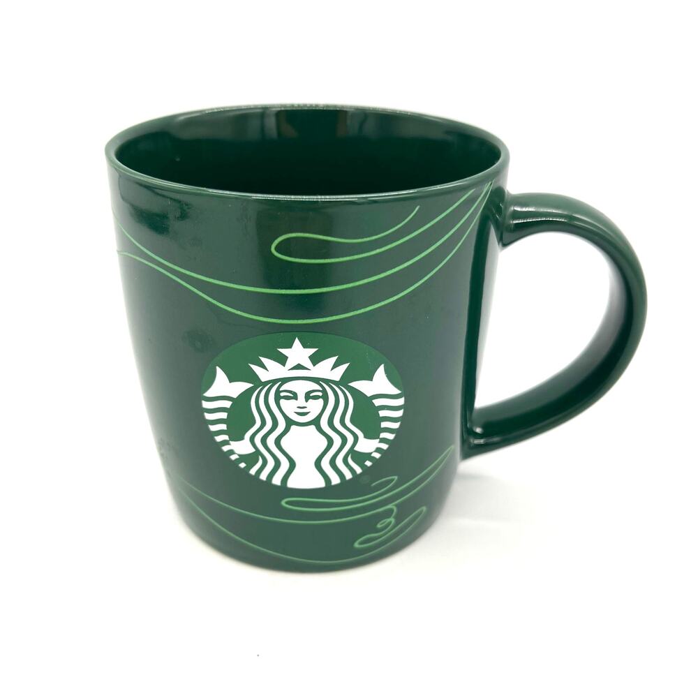 Starbucks 2020 Siren Swirl Logo Mermaid Green & White 12 oz Coffee Cup Mug